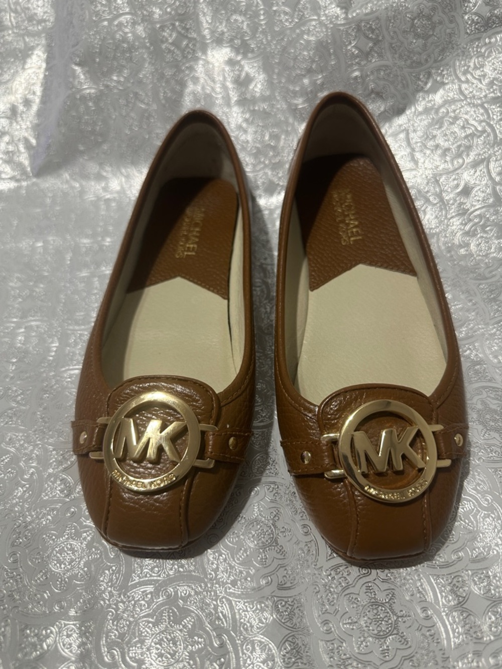 MICHAEL Michael Kors Tan Leather MK Logo Loafers